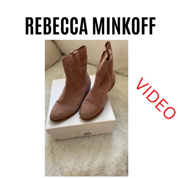 REBCCA MINKOFF Chasidy Berry Smoothie Suede Bootie Fawn Tan Size 10 M - Picture 7 of 8